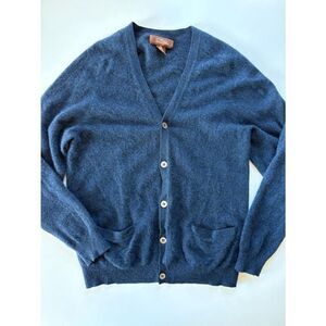 Tasso Elba 100% Cashmere navy V-neck small